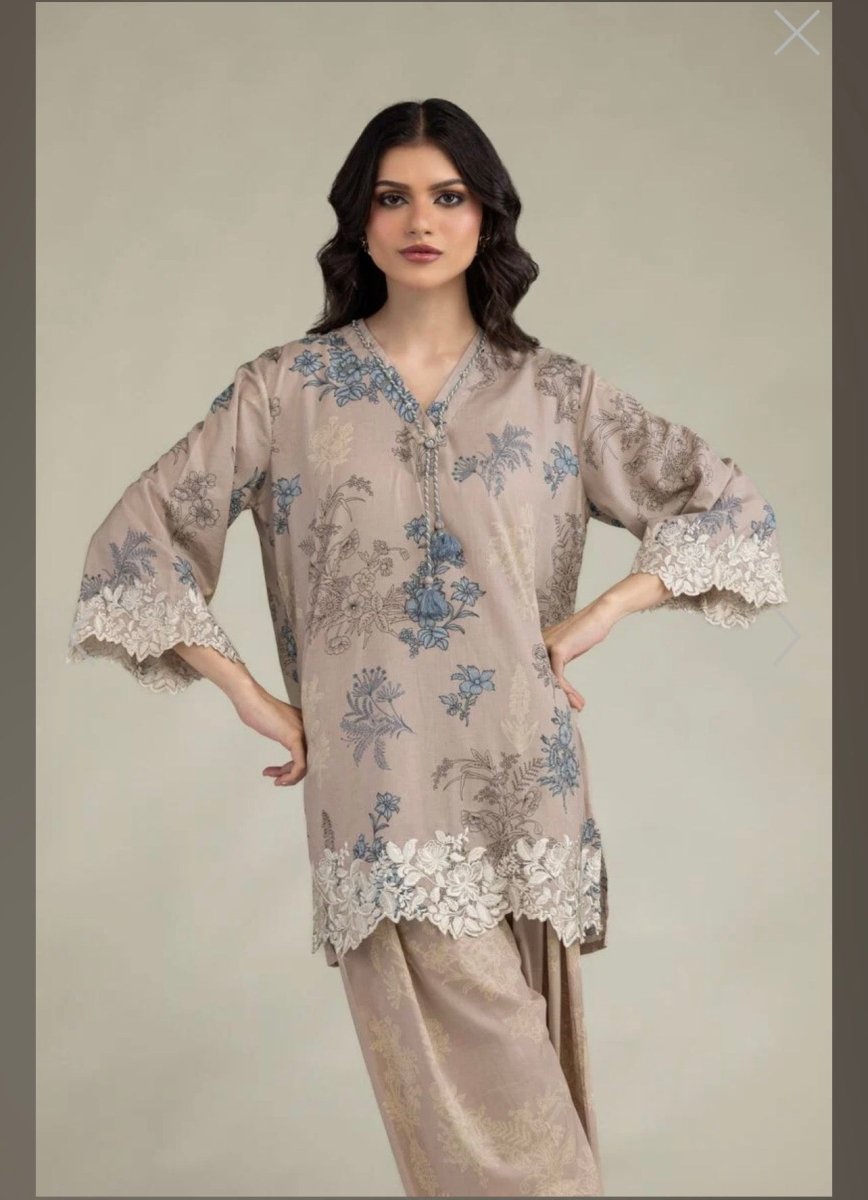 Khaadi | Printed | Lawn | 2-Piece | Ready to Wear | Light Brown - Shopping Haul