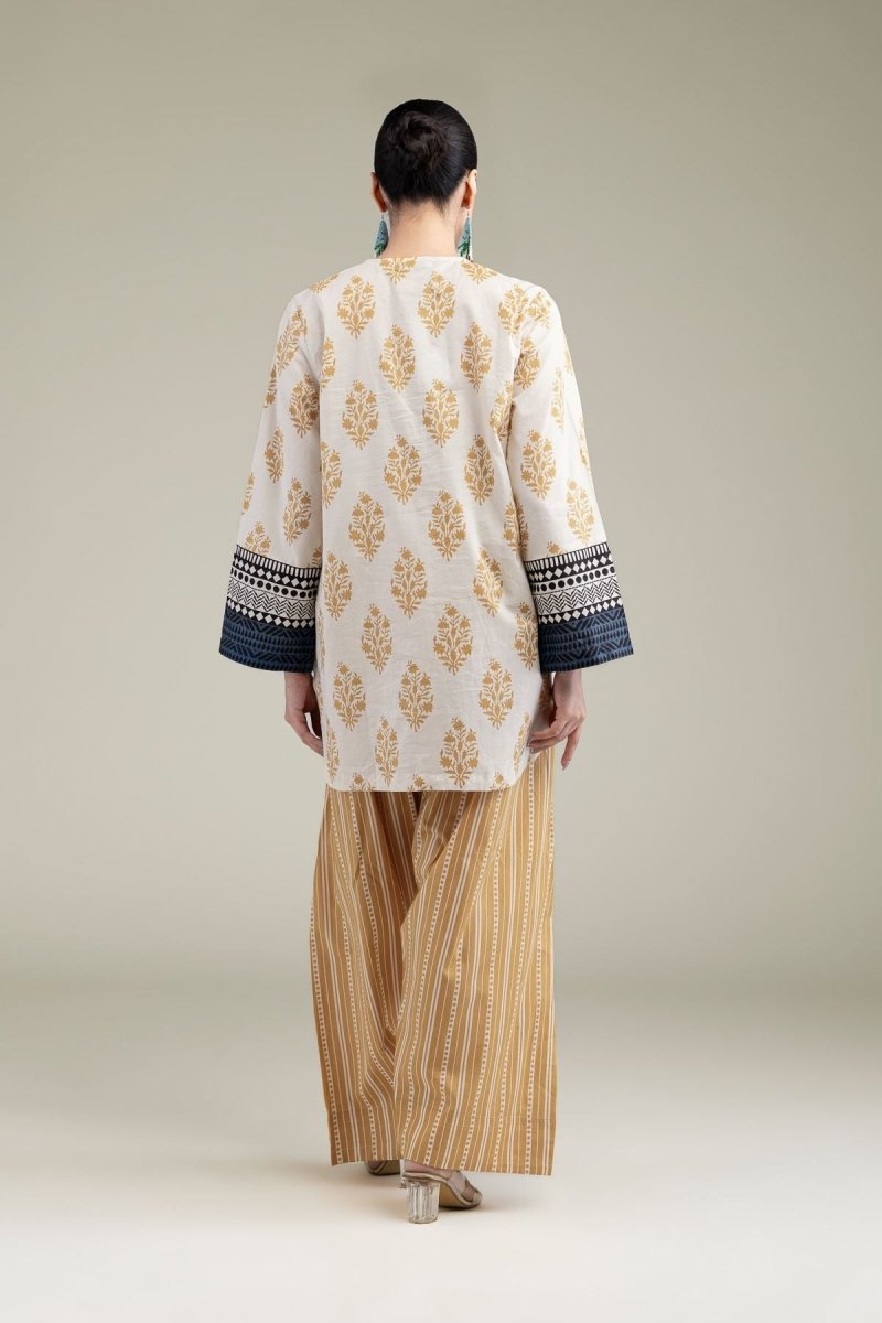 Khaadi | Printed | Lawn | 2-Piece | Ready to Wear | Mustard Of White - Shopping Haul