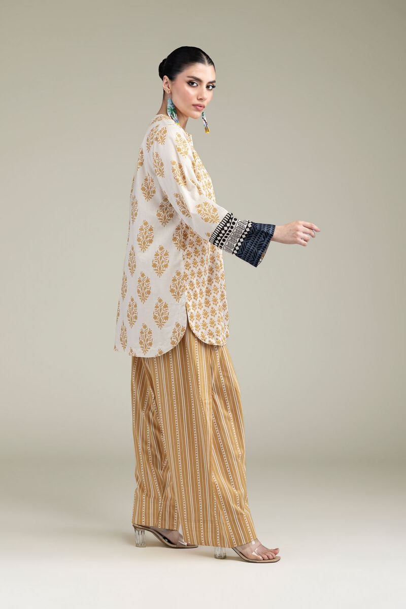 Khaadi | Printed | Lawn | 2-Piece | Ready to Wear | Mustard Of White - Shopping Haul