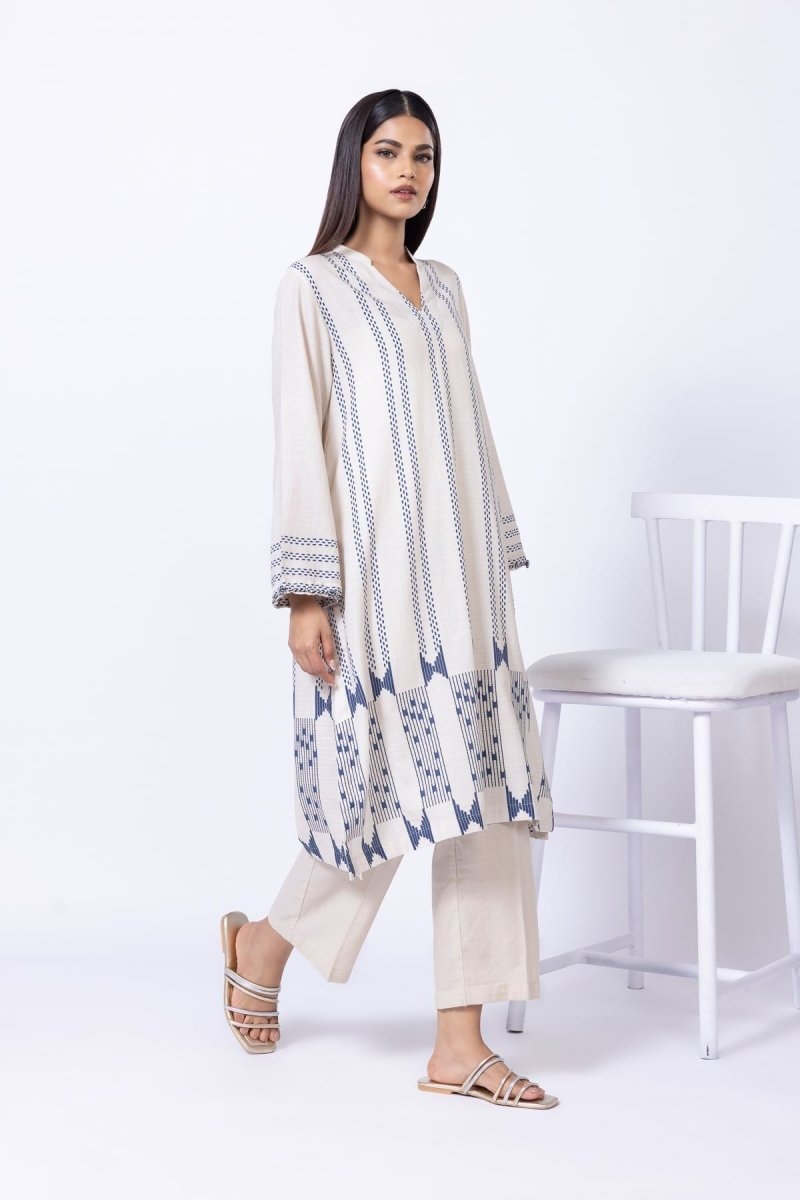 Khaadi | Printed | Lawn | 2-Piece | Ready to Wear | Off White Blue - Shopping Haul