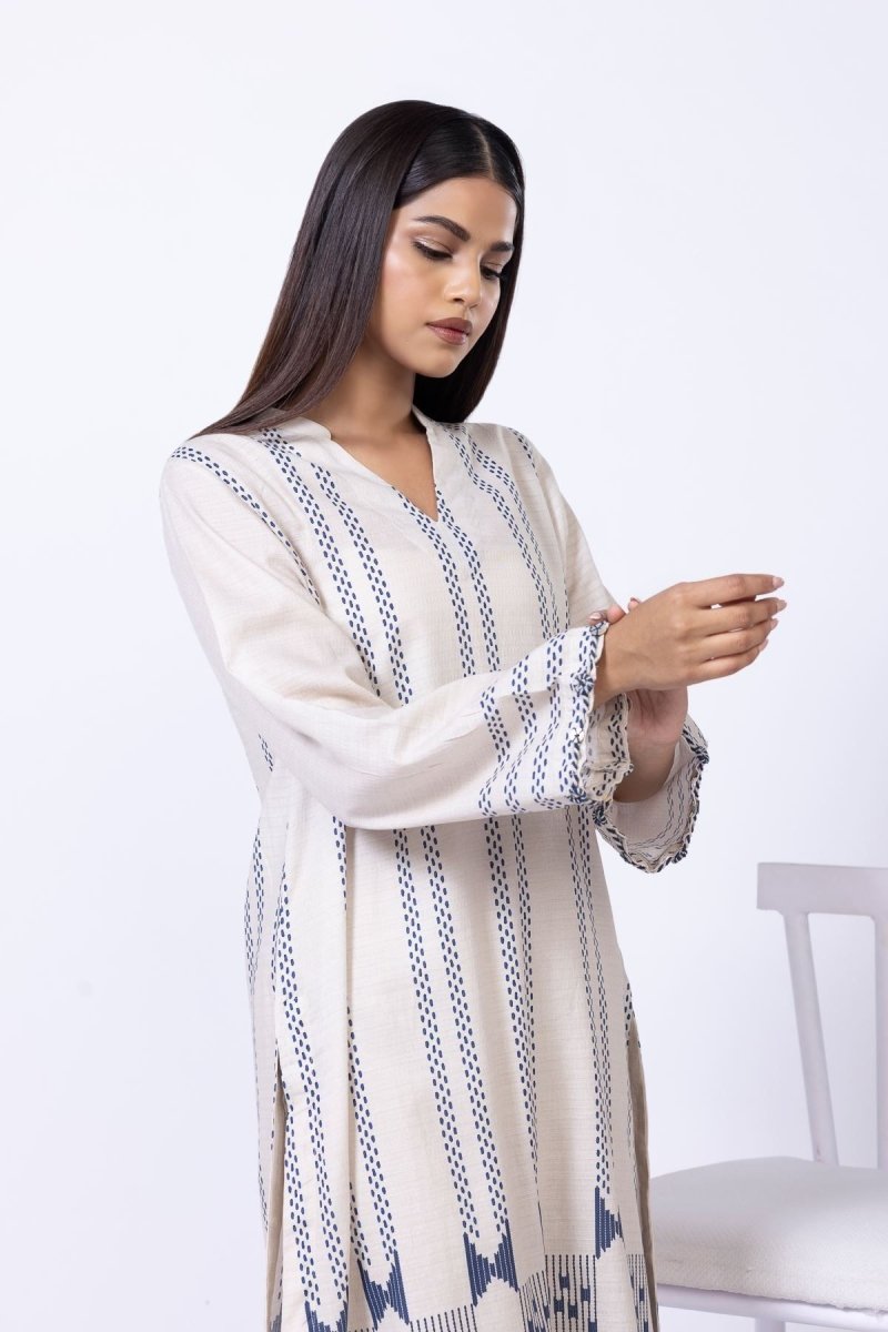 Khaadi | Printed | Lawn | 2-Piece | Ready to Wear | Off White Blue - Shopping Haul