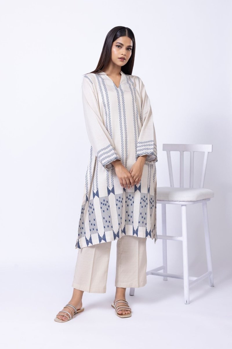 Khaadi | Printed | Lawn | 2-Piece | Ready to Wear | Off White Blue - Shopping Haul