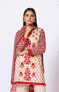Khaadi | Printed | Lawn | 2-Piece | Ready to Wear | Off White Maroon - Shopping Haul