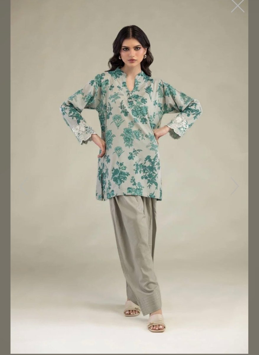 Khaadi | Printed | Lawn | 2-Piece | Ready to Wear | White Green - Shopping Haul