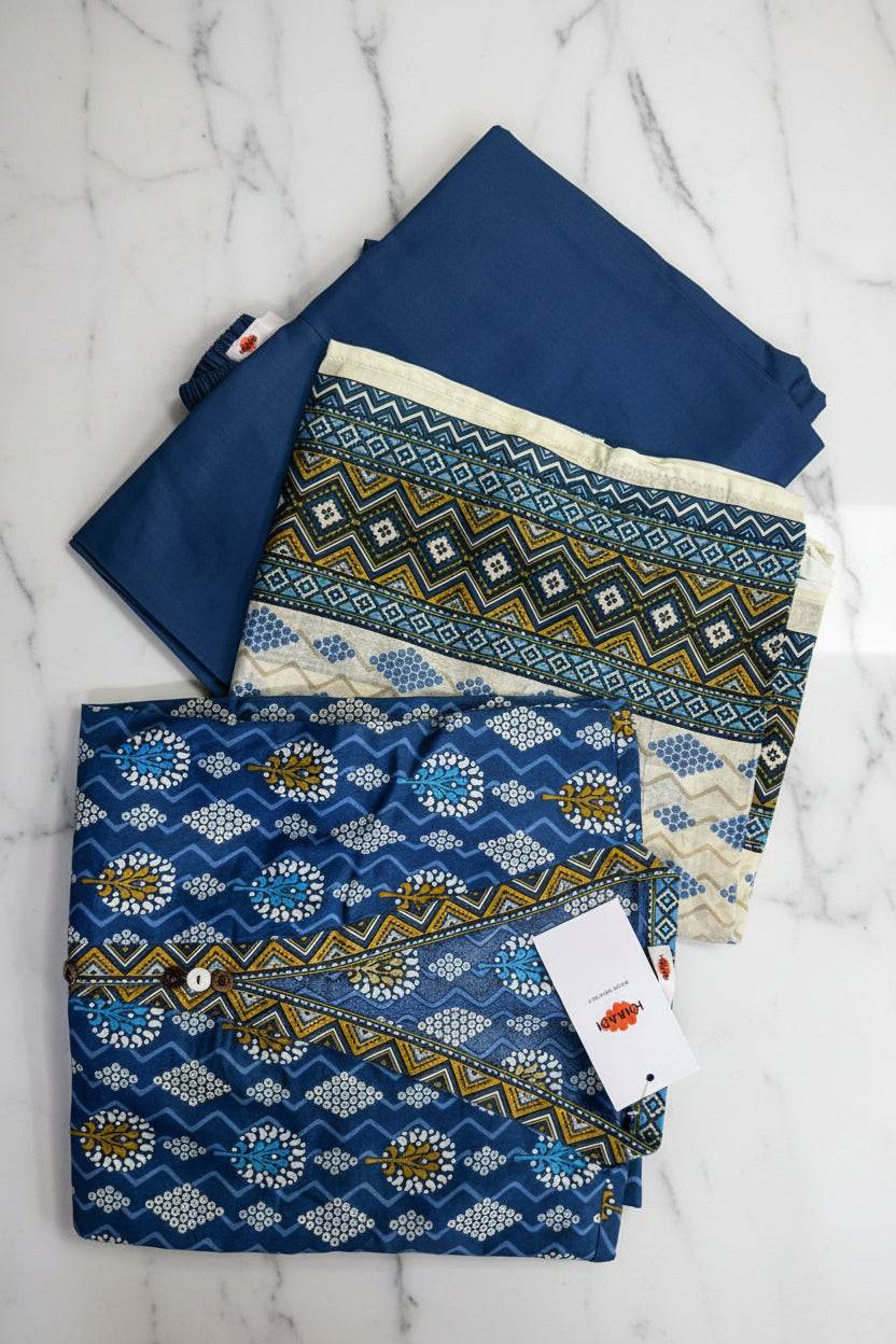 Khaadi | Printed | Lawn | 3-Piece | Ready to Wear | Blue - Shopping Haul