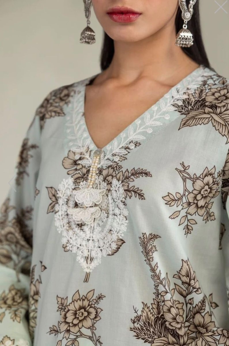 Khaadi | Printed | Lawn | 3-Piece | Ready to Wear | Light Ferozi