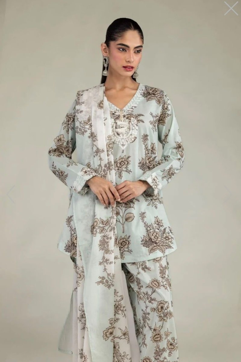 Khaadi | Printed | Lawn | 3-Piece | Ready to Wear | Light Ferozi