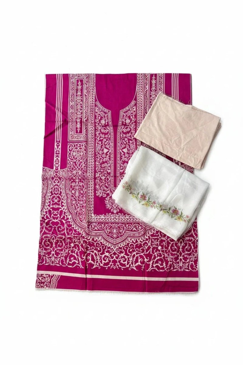 Sana Safinaz | Printed | Lawn | 3-Piece | Unstitched Suit | Shocking Pink - Shopping Haul