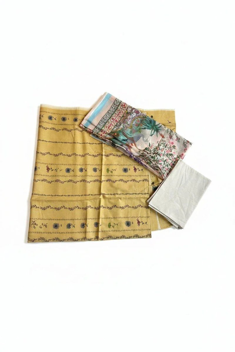 Sana Safinaz | Printed | Lawn | 3-Piece | Unstitched Suit | Yellow