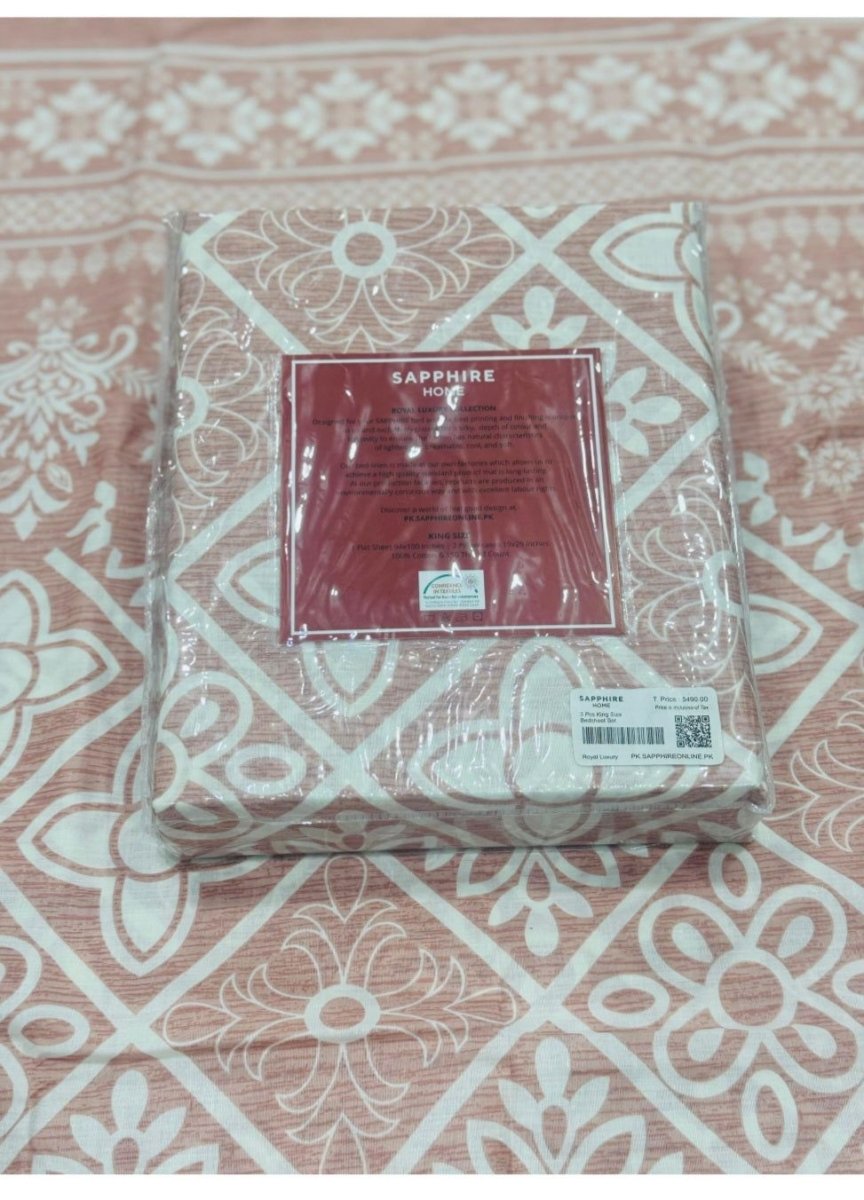 Sapphire | Bed Sheet | King Size | Peach - Shopping Haul