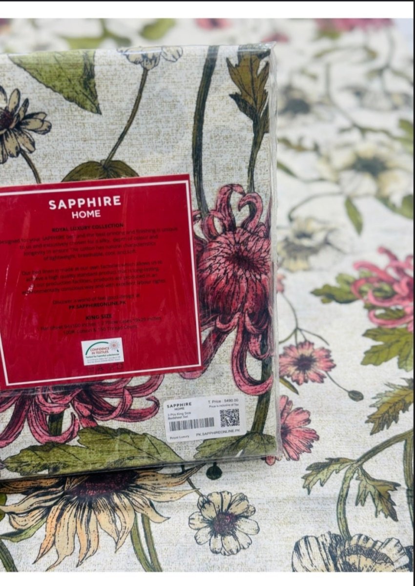Sapphire Cotton King Size Bed Sheet Off White - Shopping Haul