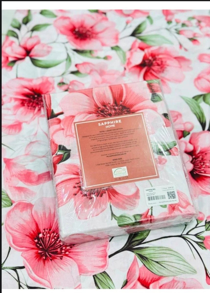 Sapphire Cotton King Size Bed Sheet Pink White - Shopping Haul