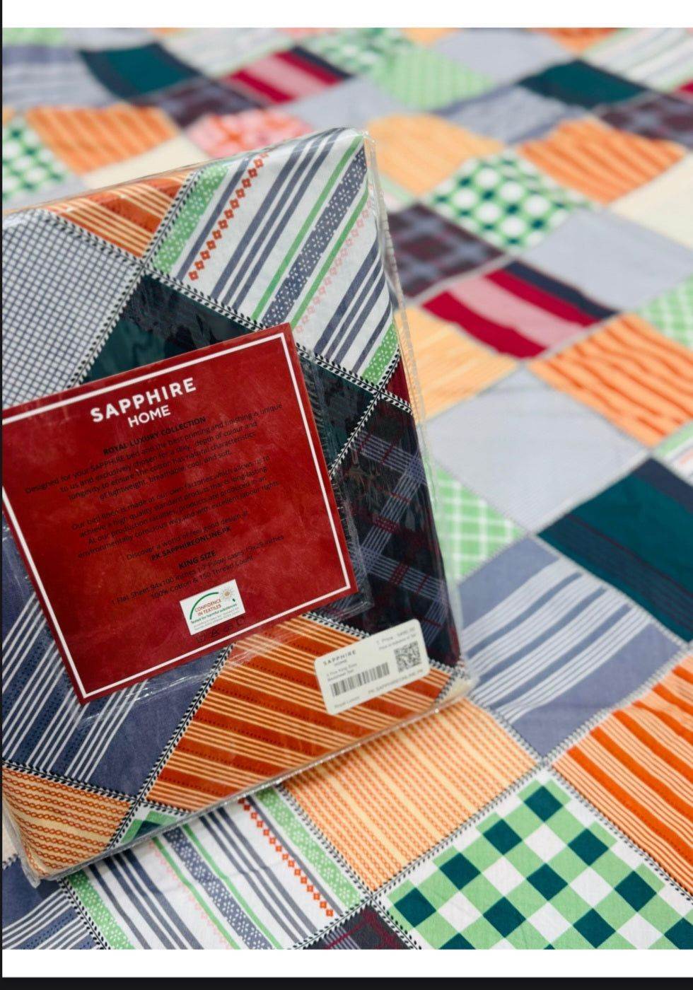 Sapphire | Printed | Bed Sheet | King Size | Multi Blocks - Shopping Haul