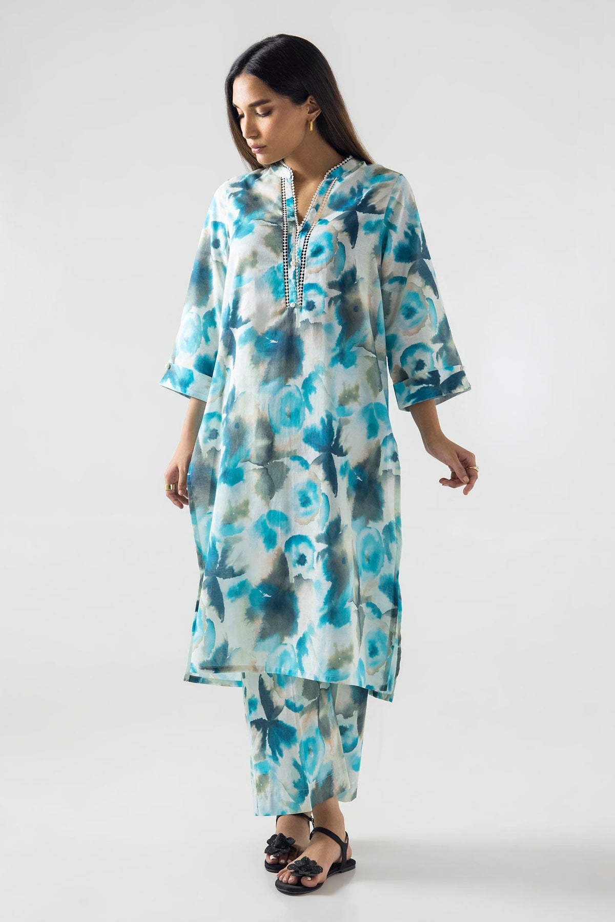 SanaSafinaz Tie & Dye-Aqua