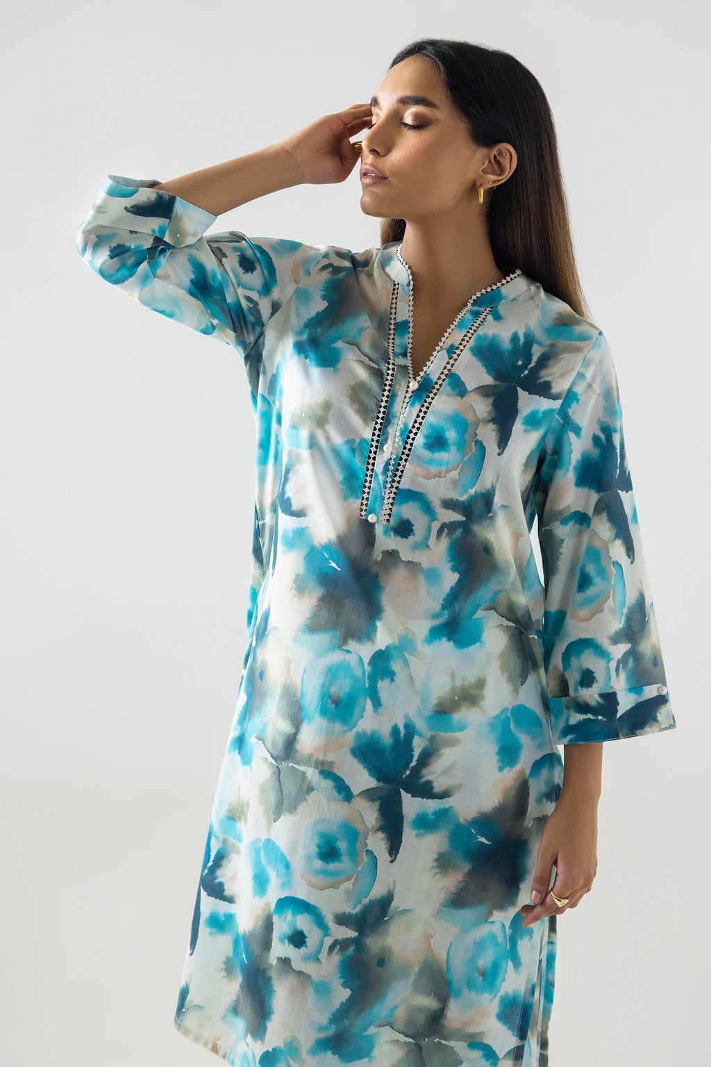 SanaSafinaz Tie & Dye-Aqua