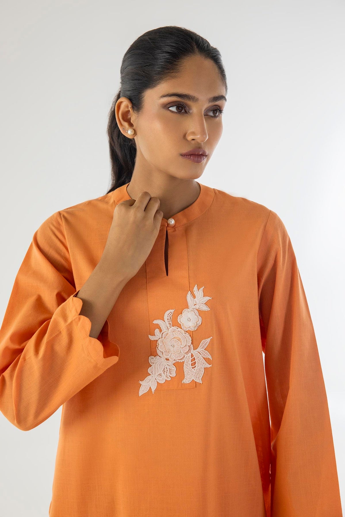 Sana Safinaz | Basic | Lawn | 2-Piece | Ready to Wear | Orange