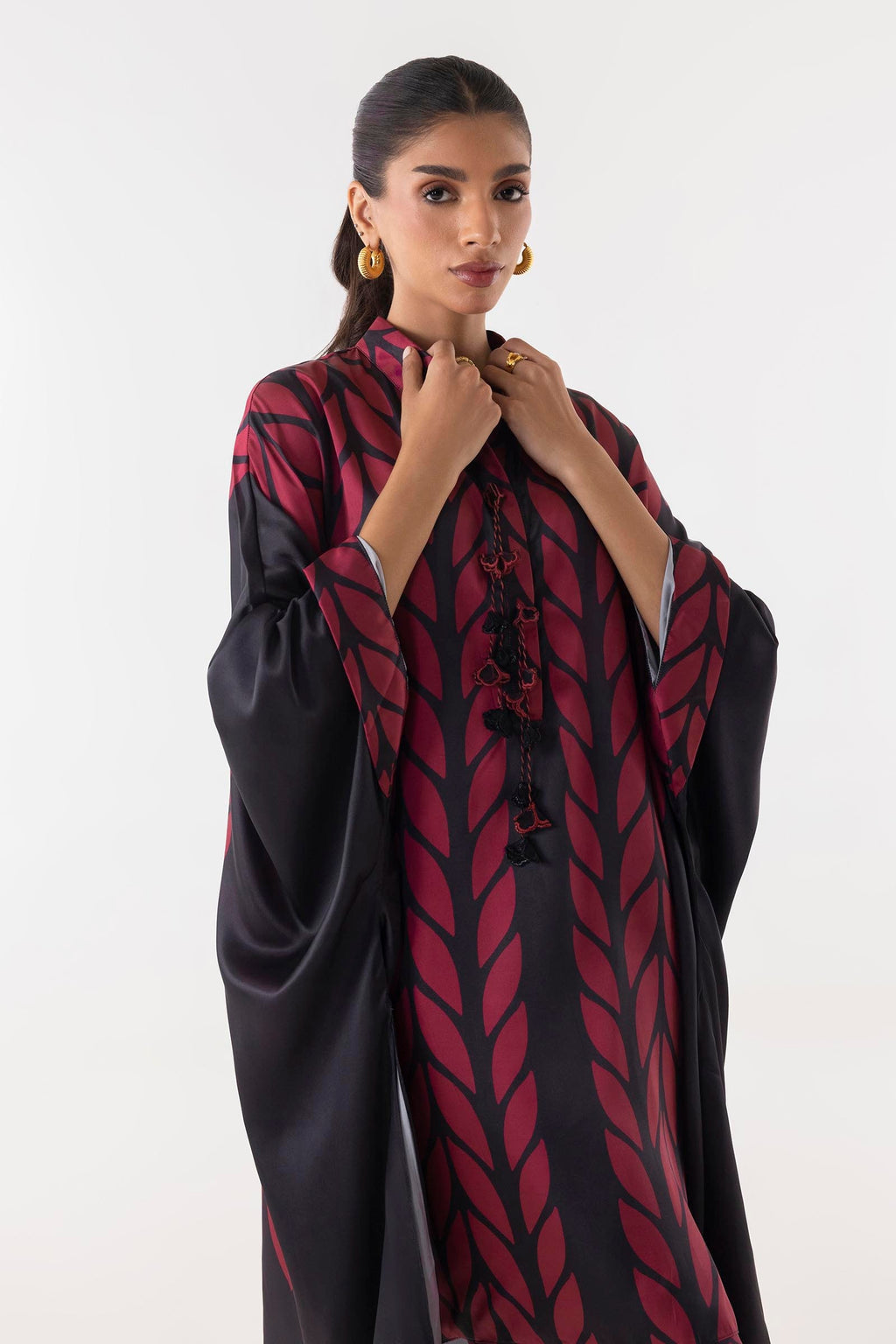 Sana Safinaz | Printed | Silk | 2-Piece | Ready to Wear | Red Black